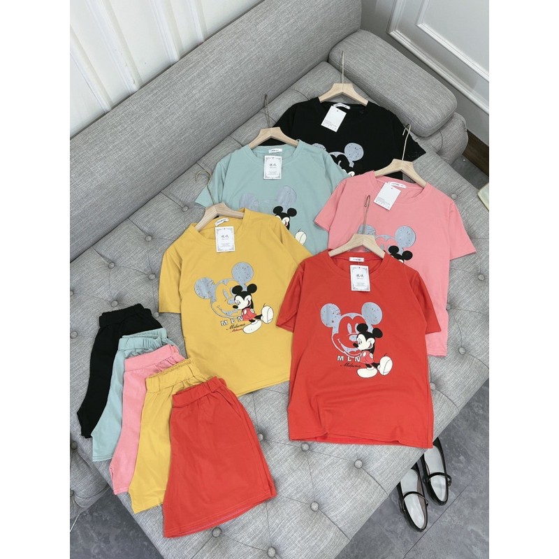 [Cotton 100%]Sét Bộ Mặc Nhà Nữ  Bộ Mickey