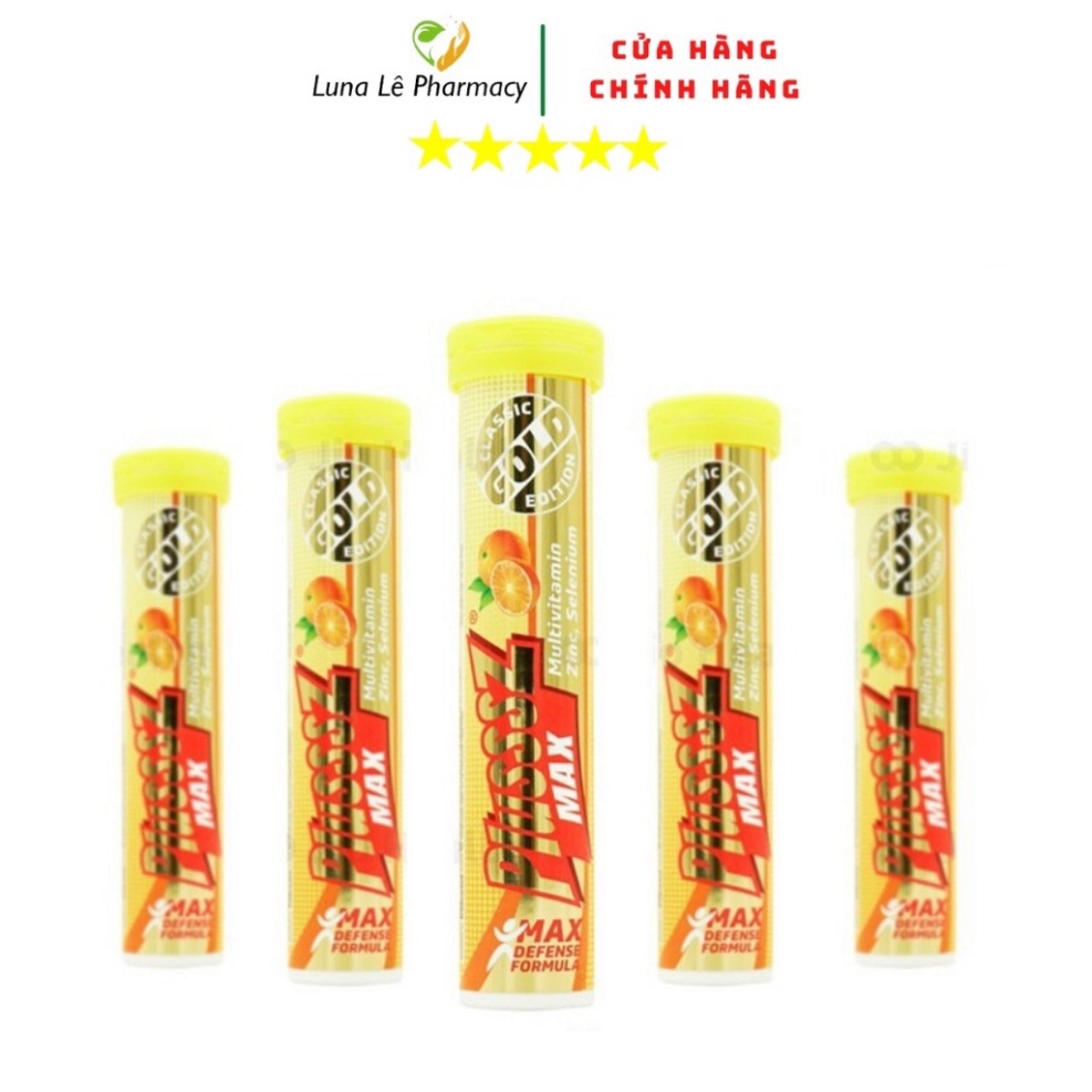[Chính hãng] Viên C Sủi Bổ Sung Vitamin Tổng Hợp Plusssz Gold Max Tuýp 20 Viên  Date mới