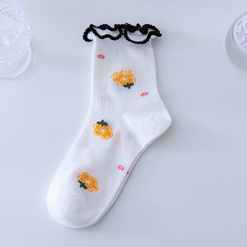 Tất nhún cổ bèo MOKANA tất cao cổ bèo dễ thương phong cách Hàn Quốc TC15