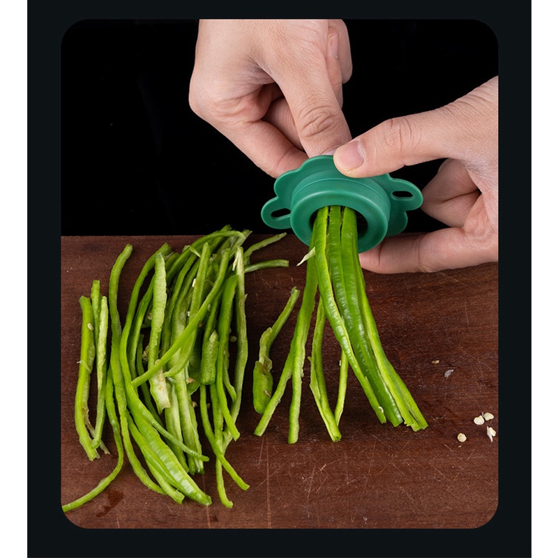 Green Máy Cắt Hành Tây Hoa Mận / Hoa Anh Đào Dây Điện Siêu Mịn Dùng Trong Nhà Bếp