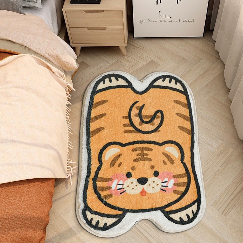 Thảm Chân Giường Lông Cừu Hình Thú Cao Cấp Siêu Đáng Yêu, Có Đế Chống Trơn Trượt