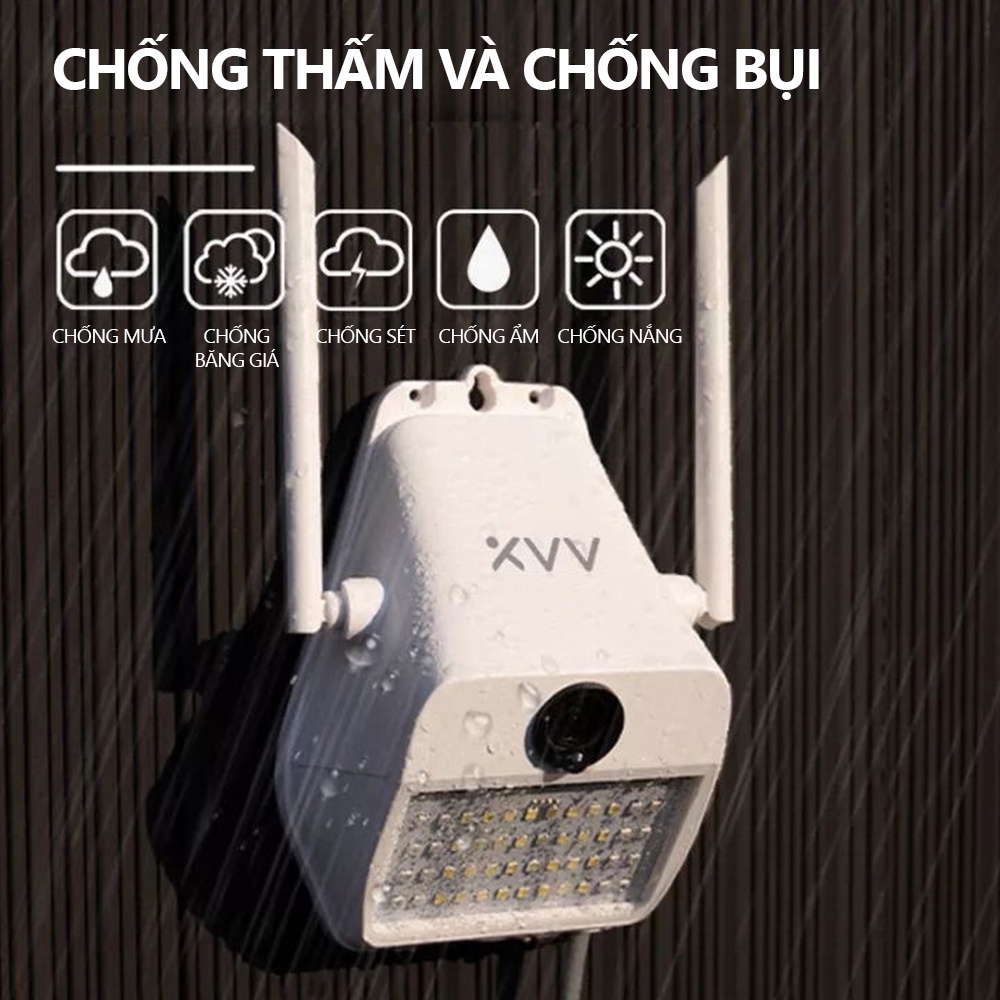 Camera Wifi Giám Sát Xiaovv By V380 D7 2MP 1080P HD Ngoài Trời Camera IP Không Dây Nhìn Ban Đêm Máy Ảnh Camera An Ninh
