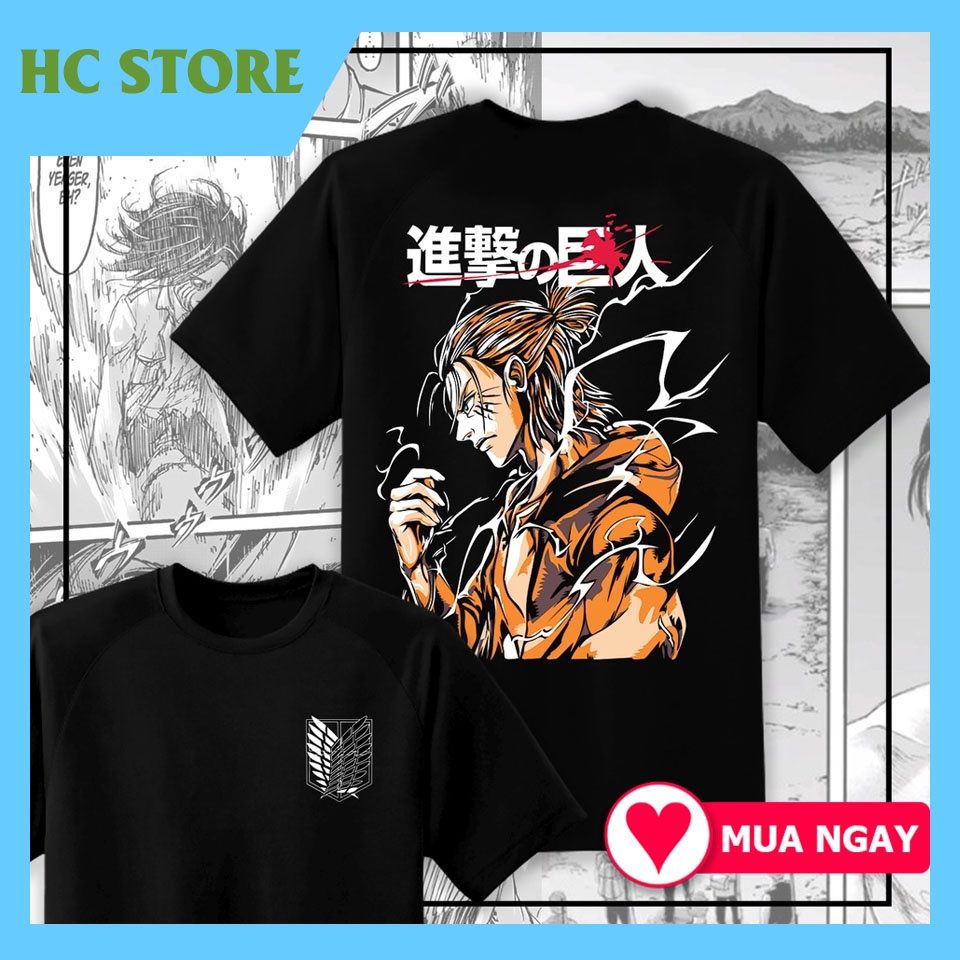 HOT🔥 2 mẫu Áo Phông Attack on Titan anime manga Eren Levi mẫu mới cực chât