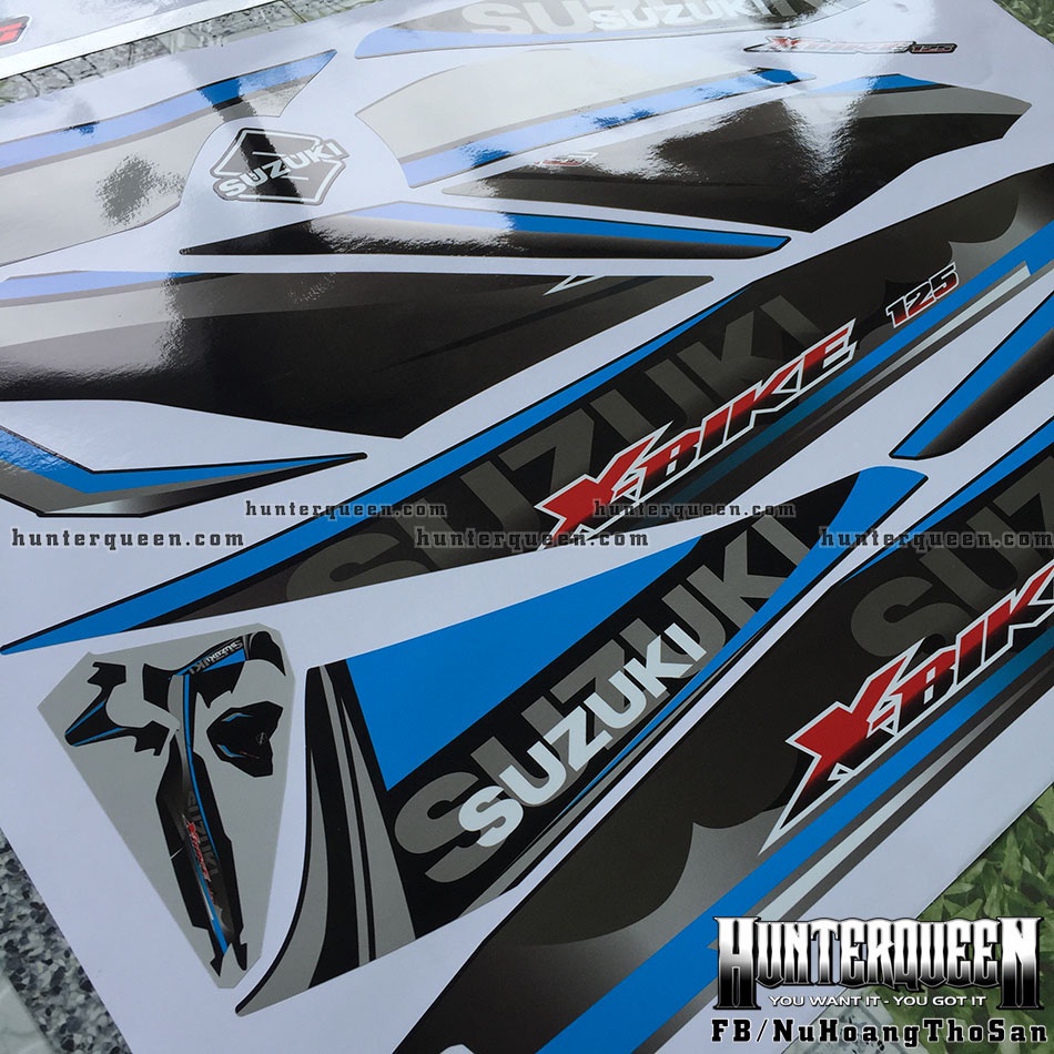 Tem chế X Bike đen xanh. Thay đổi màu sắc và chi tiết theo yêu cầu. Sắc nét, bền màu