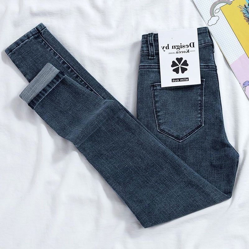 Quần Jeans Skiny Nữ Màu Xanh Đậm Ống Bó Côn Ôm Chân Tôn Dáng Đủ Size Chất Siêu Co Dãn Đàn Hồi Style Hàn Quốc Loại 1