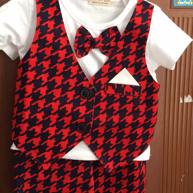 Set vest nơ bé trai 