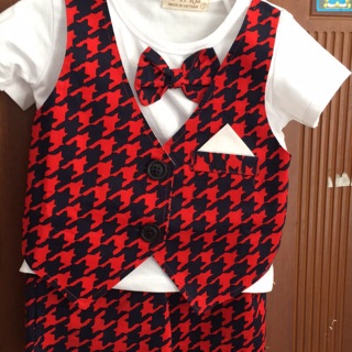 Set vest nơ bé trai