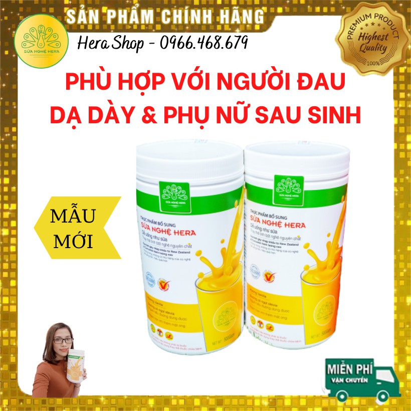 [CHÍNH HÃNG] Combo 2 hộp Sữa Nghệ Hera 500gr - TỐT CHO NGƯỜI ĐAU DẠ DÀY, PHỤ NỮ SAU SINH, LỢỊ SỮA