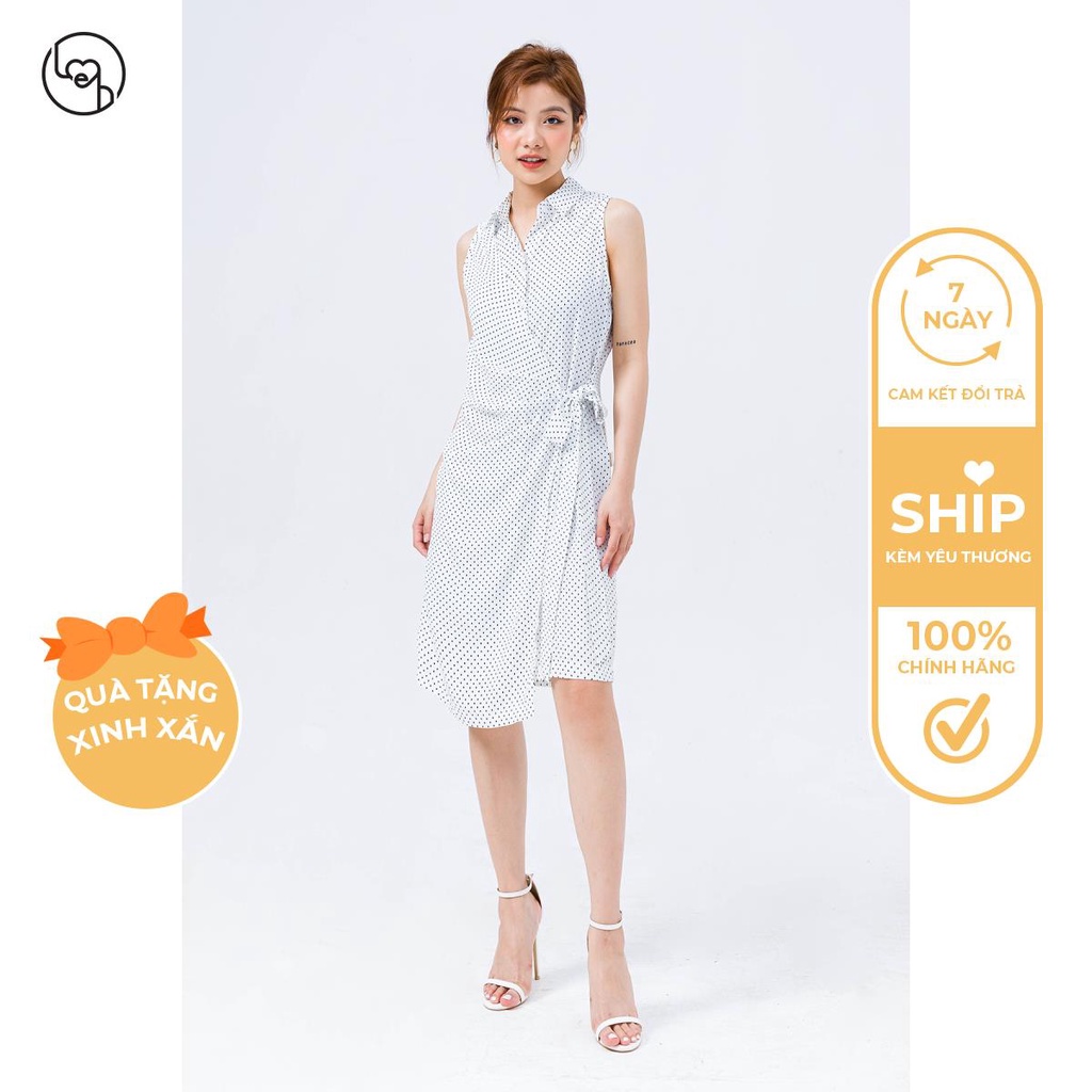 Đầm nữ sát nách vạt phủ Vientran by LEH V63R21H003