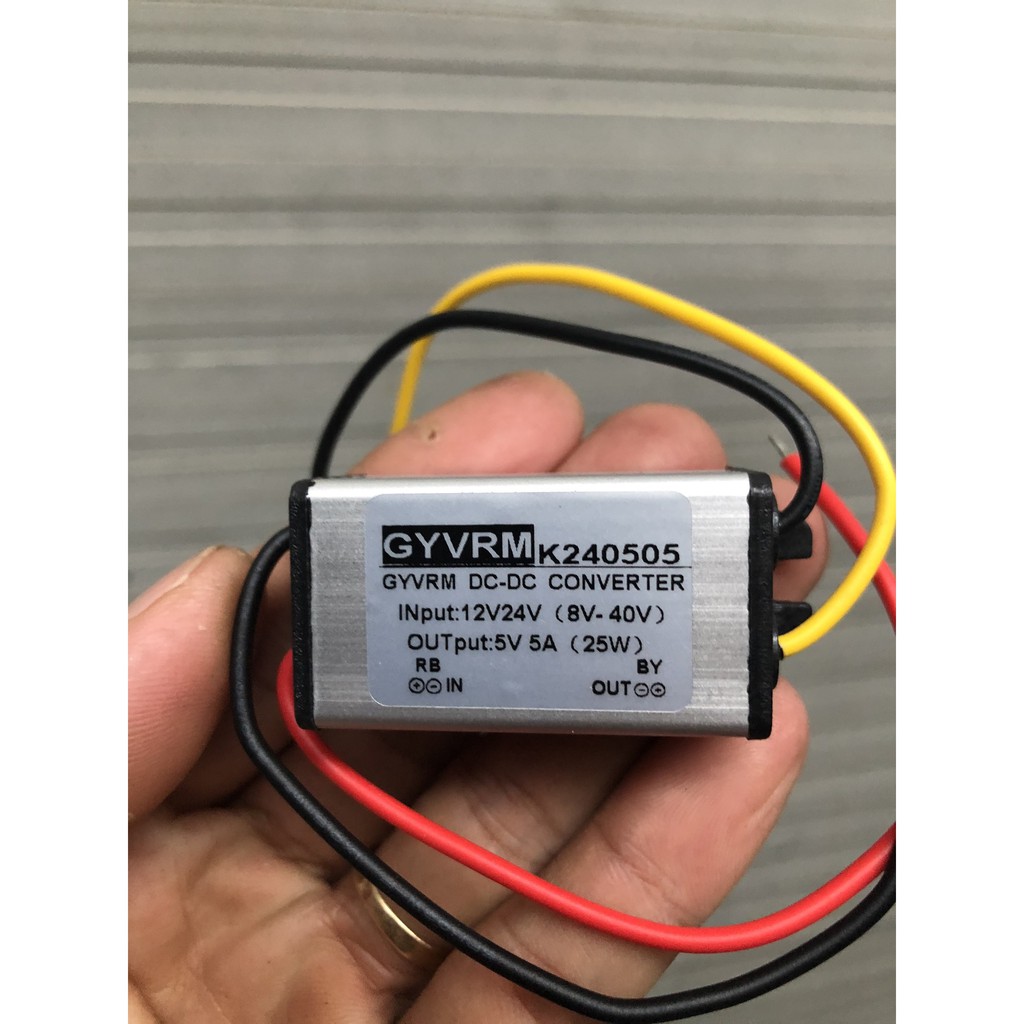 Bộ hạ điện DC 12V xuống 5V trên oto