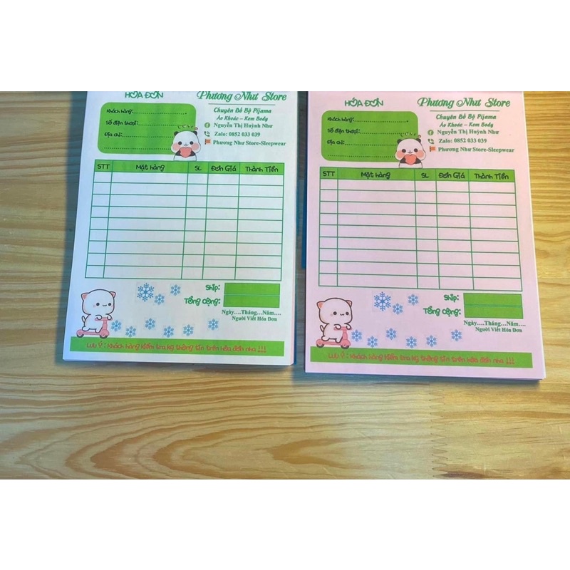 HOÁ ĐƠN 1-2 LIÊN 15x20cm 🌸🌸 IN THEO YÊU CẦU