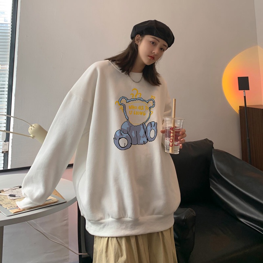 Áo sweater tay dài cổ tròn in chữ phong cách Harajuku Hàn Quốc dễ phối đồ cho nam và nữ size S-3XL 2021 | BigBuy360 - bigbuy360.vn