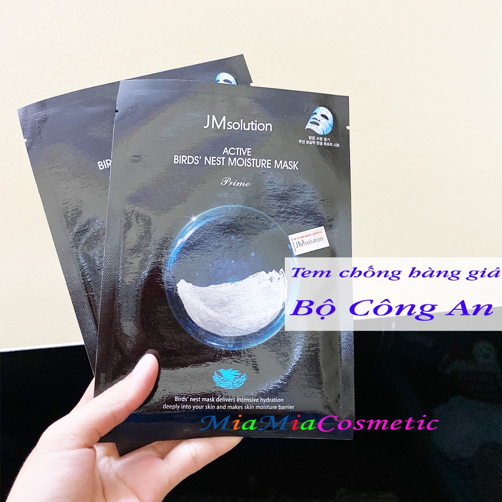 Mặt Nạ Tổ Yến [HỘP 10 MIẾNG] JM Solution Active Bird's Nest Moisture Mask Prime Cấp Ẩm Mềm Mượt, Phục Hồi Trẻ Hóa Da