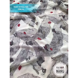 Vải voan tơ vintage 15k/m