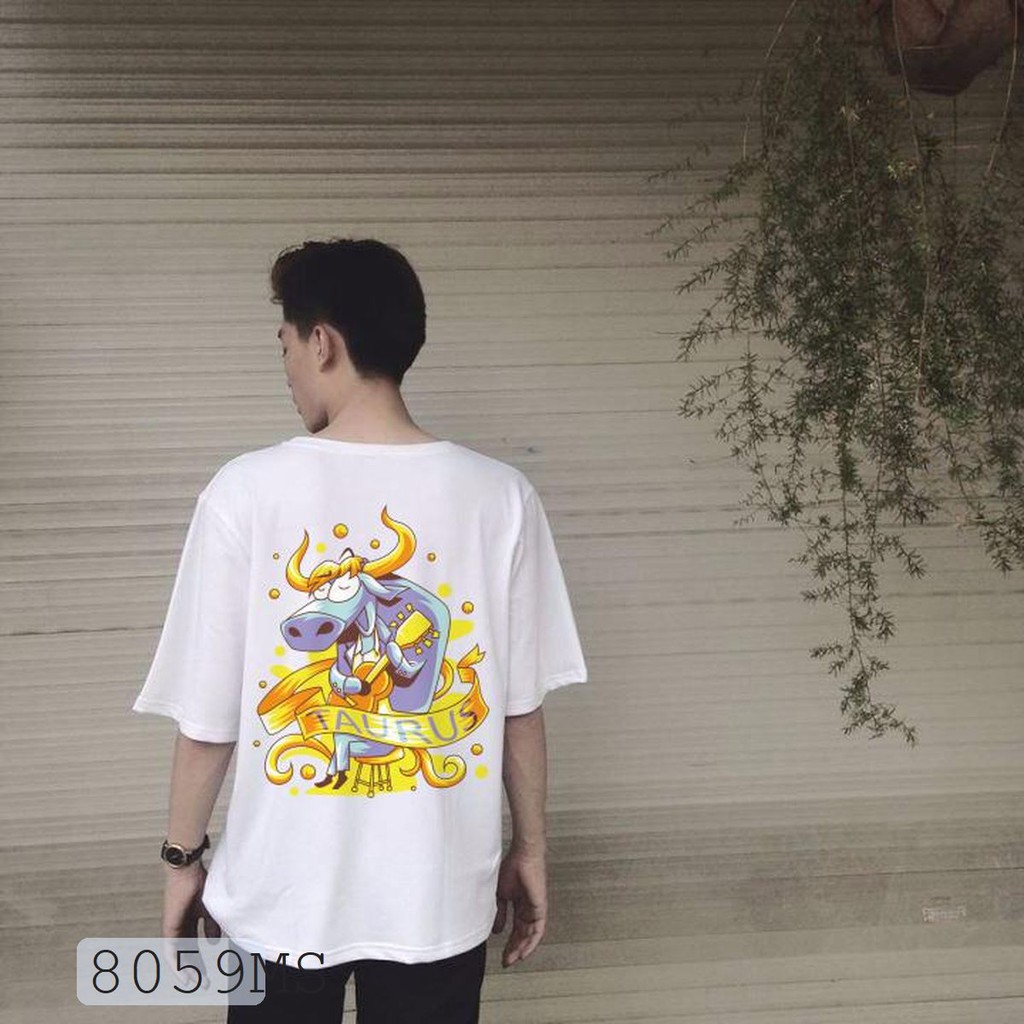 ÁO THUN UNISEX KIM NGƯU TAURUS 12 CUNG HOÀNG ĐẠO AOMI 8059MS TAY NGẮN TAY LỠ NAM NỮ CHẤT VẢI LOẠI MỘT