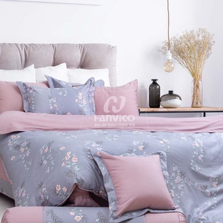 Mẫu bán lẻ Chăn Ga Gối Hanvico Blue Sky - DL174 (vải cotton cao cấp, sắc hoa hồng tím)