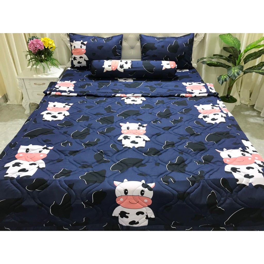 BỘ DRAP THUN HÀN QUỐC MÀU TRƠN 4 MÓN (1 vỏ ga, 3 vỏ gối)