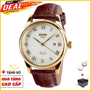 Đồng Hồ Nam SKMEI 9058, Đồng Hồ Nam Dây Da, Sang Trọng, Lịch sự - 365.Store