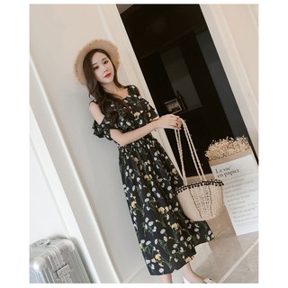 (HÀNG SẴN, CHUẨN HÌNH) Váy bầu, váy cho con bú xẻ vai siêu xinh