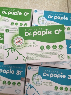 Khăn lau hạ sốt Dr.papie (hộp 25 tờ)