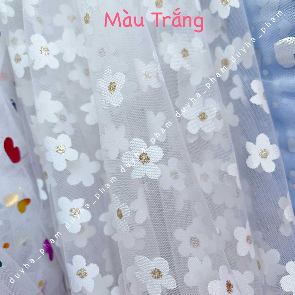 VẢI LƯỚI HOA MAI NHUỴ KIM TUYẾN XIN XẮN