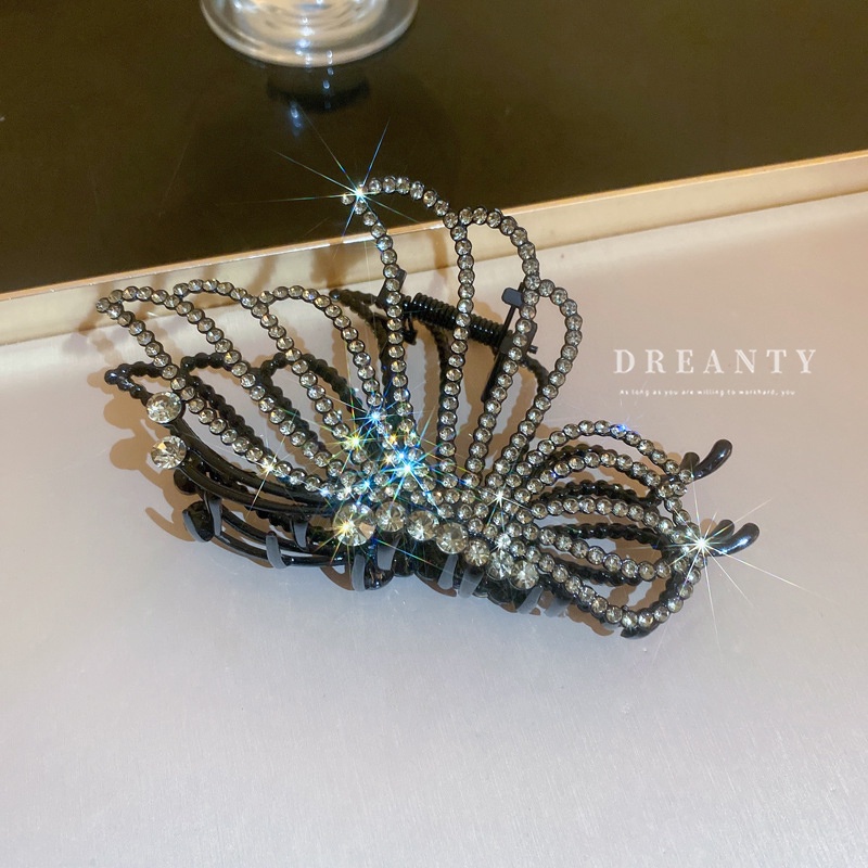 Kẹp Tóc Hình Bướm Đính Kim Cương Giả Phong Cách Pháp Cổ Điển Thời Trang