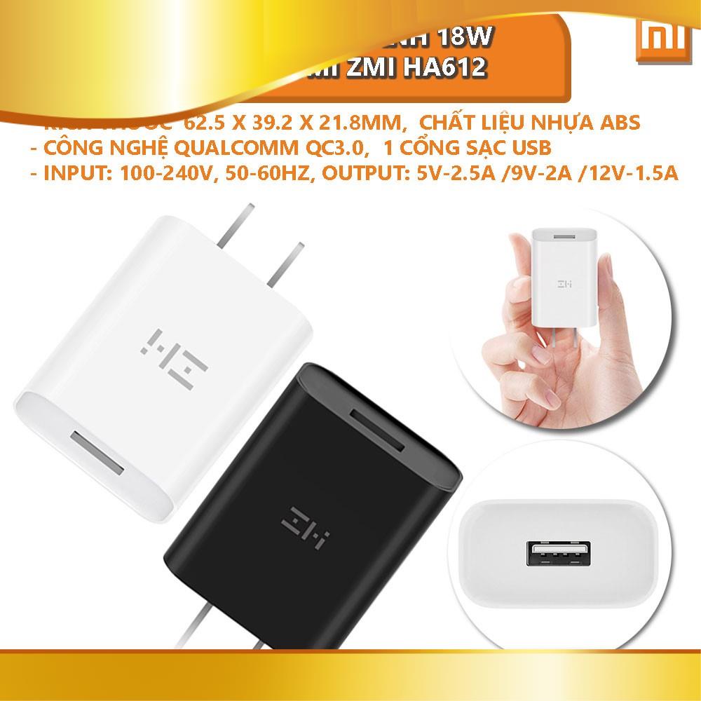 [người bán địa phương] Củ sạc nhanh 18W Xiaomi Zmi HA612 màu ngẫu nhiên dành cho iphone củ sạc xiaomi 18W cốc sạc xiaomi