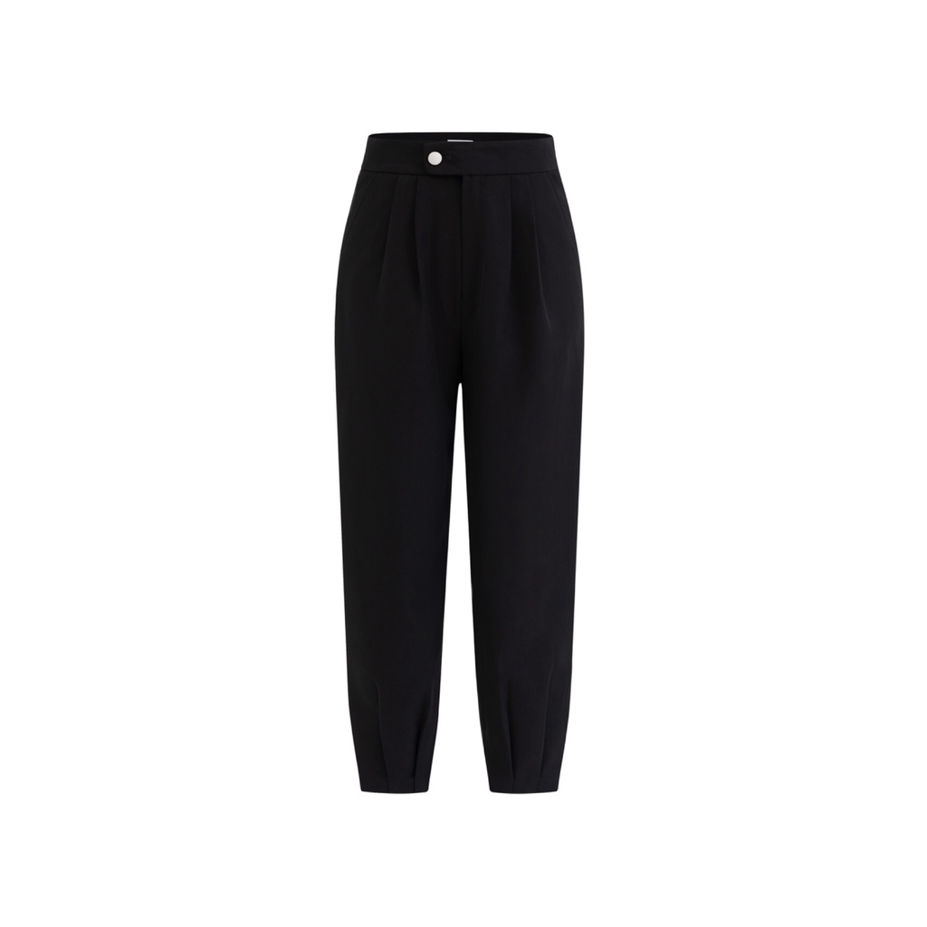 Quần Baggy Công Sở Nữ NKN Bukger Đen Thiết Kế Dáng Dài Bo Gấu, Chất Liệu Vải Cao Cấp