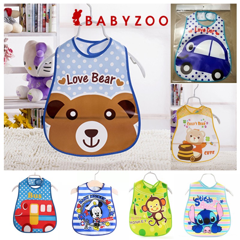 Yếm ăn silicon chống thấm có máng cho bé trai/bé gái, đồ dùng ăn dặm Babyzoo