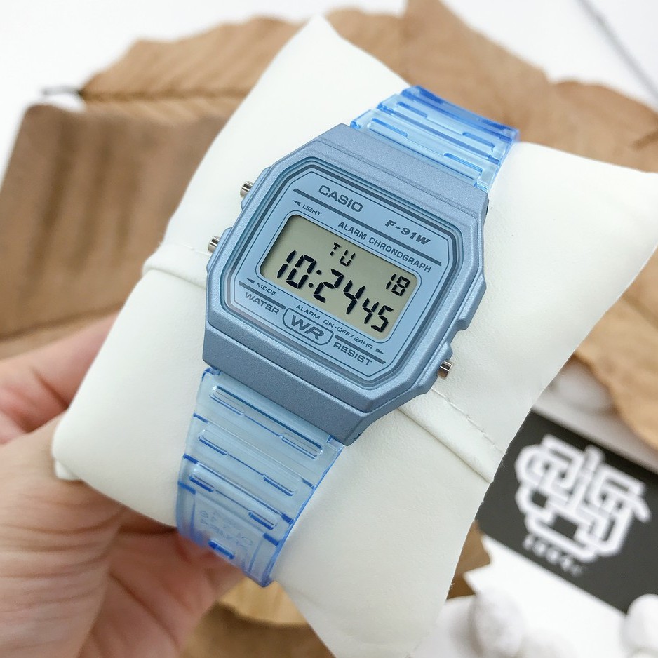 Đồng hồ nam/nữ Casio F-91 / F-91WS-2 dây nhựa, chống nước, có đèn led, hàng chính hãng