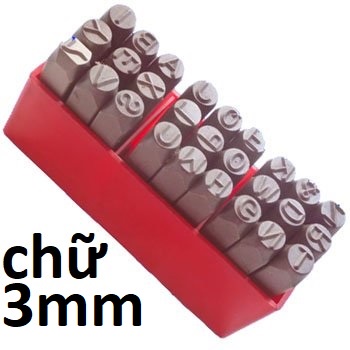 Bộ đóng chữ và số 3mm/ 4mm/ 5mm/ 6mm/ 8mm, chất liệu thép, đóng trên kim loại