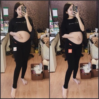 QUẦN LEGGING CẠP CHÉO KO CHẠM BỤNG CHO MẸ BẦU MẶC DIỆN TẾT SIÊU ĐẸP(kèm feedback)
