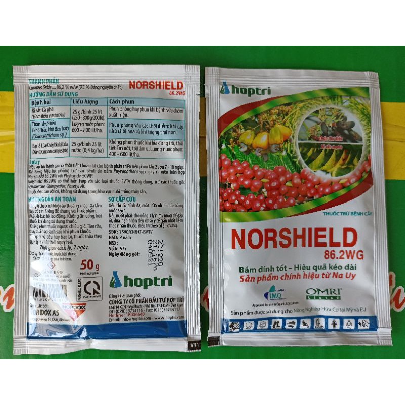 NORSHIELD 86.2 WG - Hợp Trí - Thuôc trừ bệnh gốc đồng đỏ: Sương mai,Thán thư,Ghẻ Loét,Nấm bệnh, Vàng lá, Cháy lá, Đạo ôn