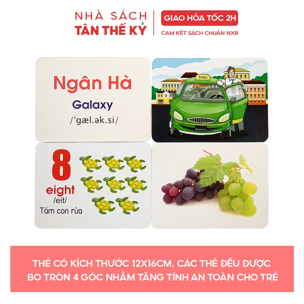 Bộ thẻ Flashcard Việt Hà Dạy trẻ về thế giới xung quanh 19 chủ đề song ngữ Anh Việt phương pháp Glenn Doman