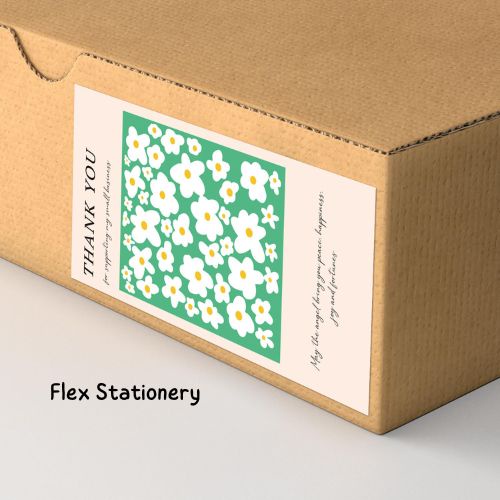 SET 50 MIẾNG NHÃN DÁN HỌA TIẾT HOA CẢM ƠN, DECAL DÁN THANK YOU 5CM*10CM