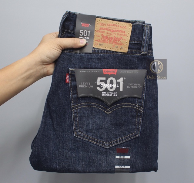 Quần Jean Ống Suông Nam Xanh Đậm SN, Quần Jean Nam Ống Rộng, Vải Không Co Giãn Chính Phẩm Mềm Mịn - DOKI
