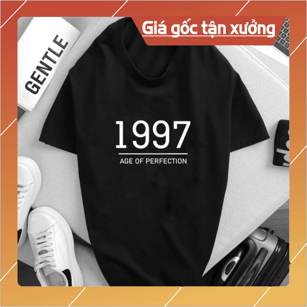 Áo phông màu đen in năm sinh 2000,1999,1998,1997,1996,19995  [FREESHIP] Áo unisex,vải cotton xịn