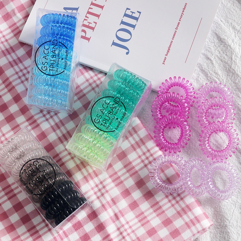 Set 9 Dây Cột Tóc Lò Xo Màu Sắc Phong Cách Hàn Quốc Cho Nữ