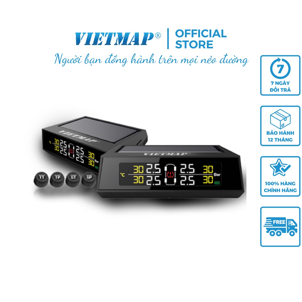 Bộ Thiết Bị Cảm Biến Áp Suất Lốp VIETMAP V1 - TPMS Dành Cho Ô tô - HÀNG CHÍNH HÃNG Bảo hành 12 tháng