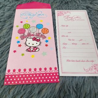 Thiệp mời đứng Đoraemon & Kitty  10 cái/xấp , (SP000475)