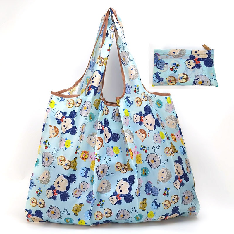 Túi xách mua sắm TAILI gọn nhẹ bằng vải Oxford in hoạt hình thân thiện với môi trường