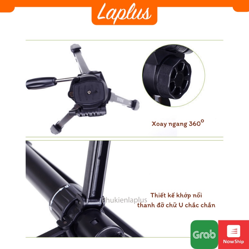 Chân máy ảnh, tripod Yunteng Model 668, khung nhôm cao cấp