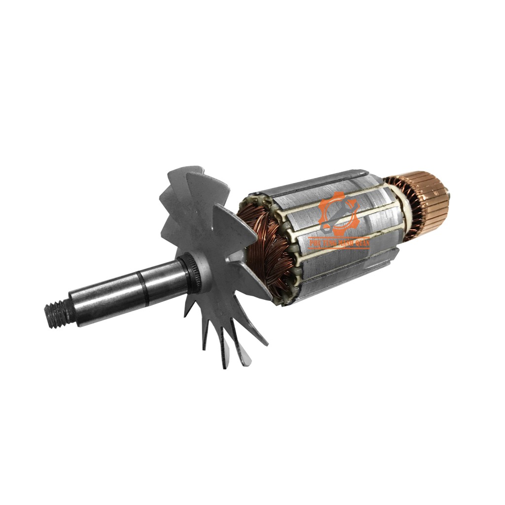 Rotor/ruột máy cắt sắt dây curoa thân 55 không ngàm tặng kèm chổi than cao cấp