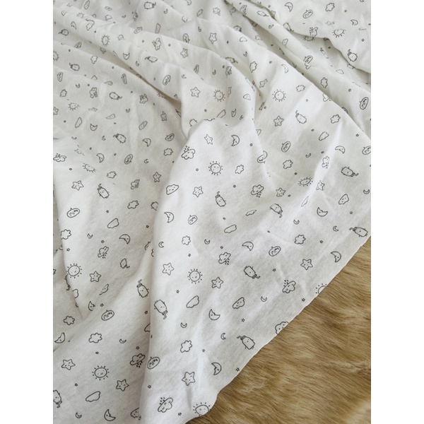 Vải thun cotton borip sơ sinh hoạ tiết nhí