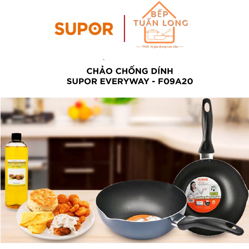 Chảo Sâu Lòng Chống Dính Supor F09A20 -20cm Size 20cm – Hàng Chính Hãng