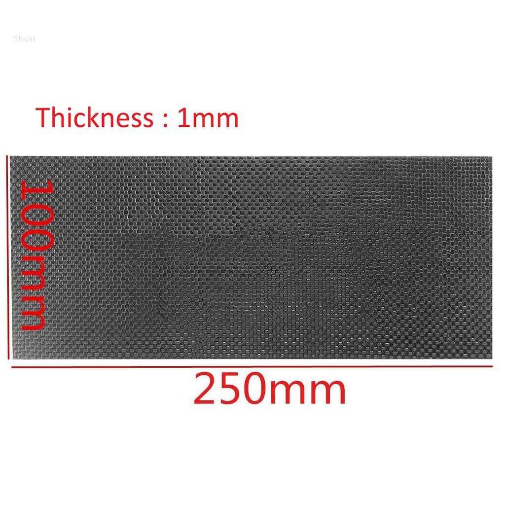 Tấm sợi carbon đa năng màu đen 100 * 250 * 1mm