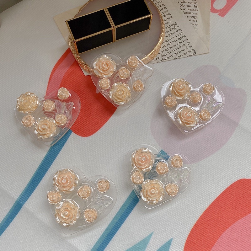 Giá đỡ điện thoại Popsocket trái tim mix hoa hồng | candylab.official