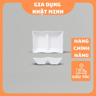 Đĩa chấm 2 ngăn sứ Chuan Kou