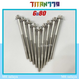 (219) Ốc 6li80 trụ SALAYA inox 304 gắn lốc máy tất cả các dòng xe