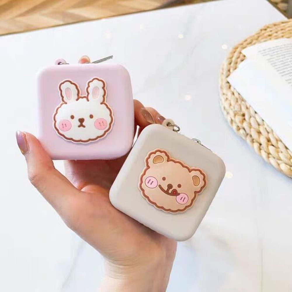 SOMEDAYZL Móc Khóa Dạng Ví Hình Gấu / Thỏ / Vịt Hoạt Hình Đáng Yêu